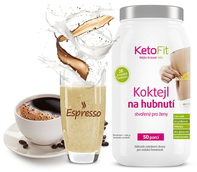 KetoFit Espresso proteinový koktejl 1260 g - lehká péče