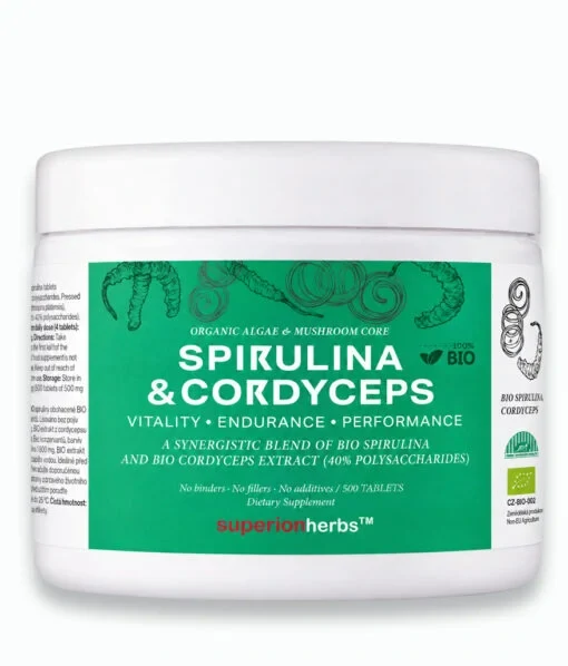 Superionherbs Spirulina & Cordyceps BIO, 500 tablet