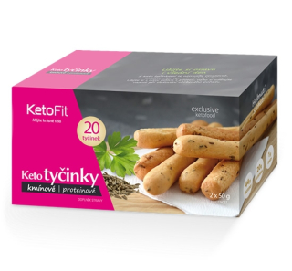 KetoFit Keto slané tyčinky s kmínem, 20 ks, 100g