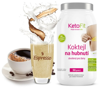 KetoFit Espresso proteinový koktejl 1260 g - lehká péče