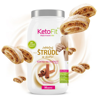 KetoFit Jablečný štrúdl proteinový koktejl 1260 g - lehká péče, 50 porcí
