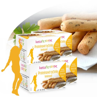 KetoFit Keto slané tyčinky s kmínem 3+1, 400g