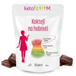 KetoFit čokokoktejl 500g - 20 porcí