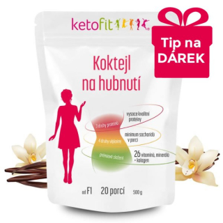 KetoFit Vanilkový koktejl 500g - 20 porcí