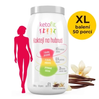 KetoFit VANILKA proteinový koktejl 1260 g - lehká péče