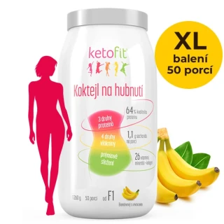 Ketofit Banánový koktejl, 1260 g